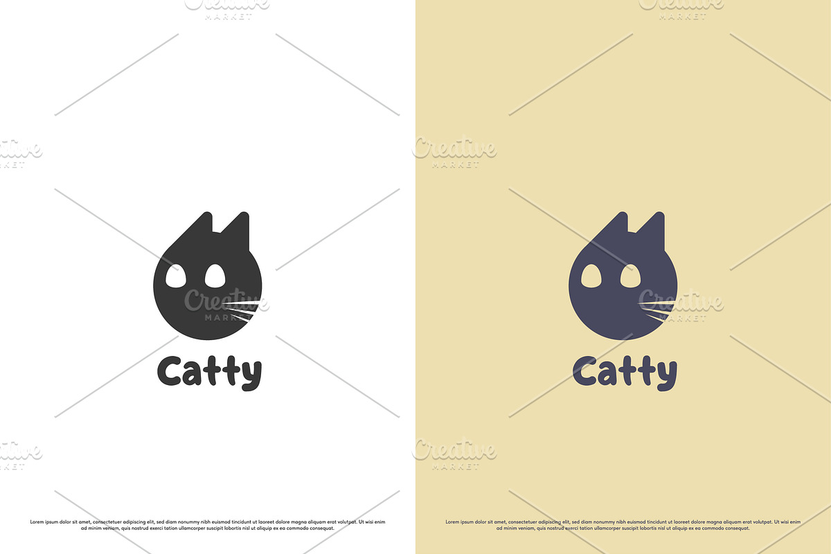 Cute Cat Animal Logo Design Icon, a Branding & Logo Template by Morvana Crew