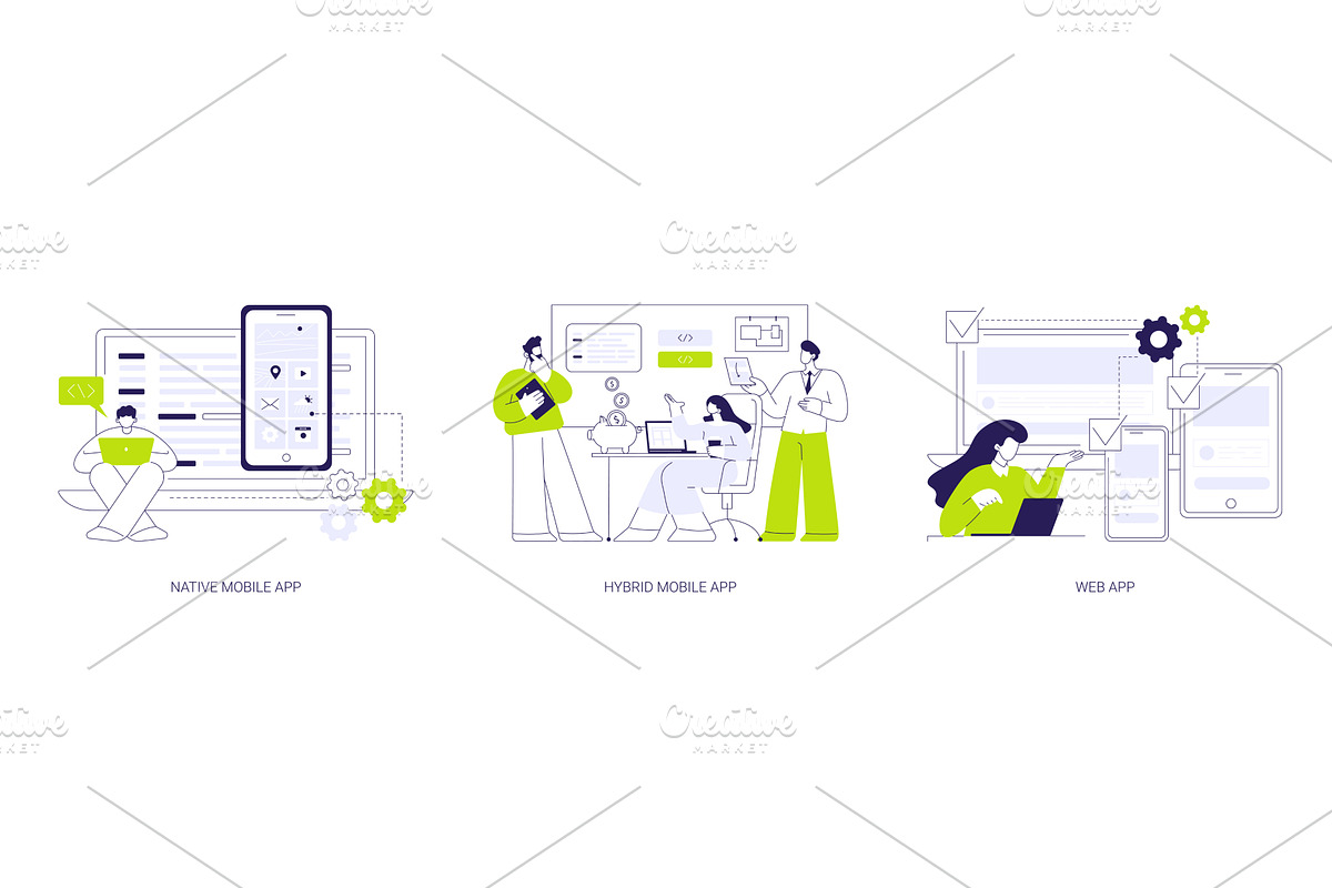 Mobile apps abstract concept vector, a Technology Illustration by Visual Generation