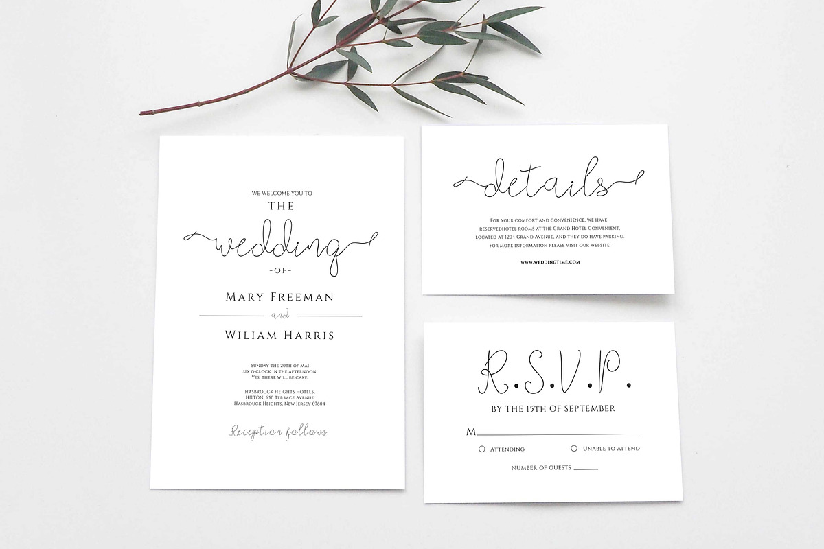 Elegant Wedding Invitation Set, a Templates & Theme by DevineWedding (Photo 3 of 4)