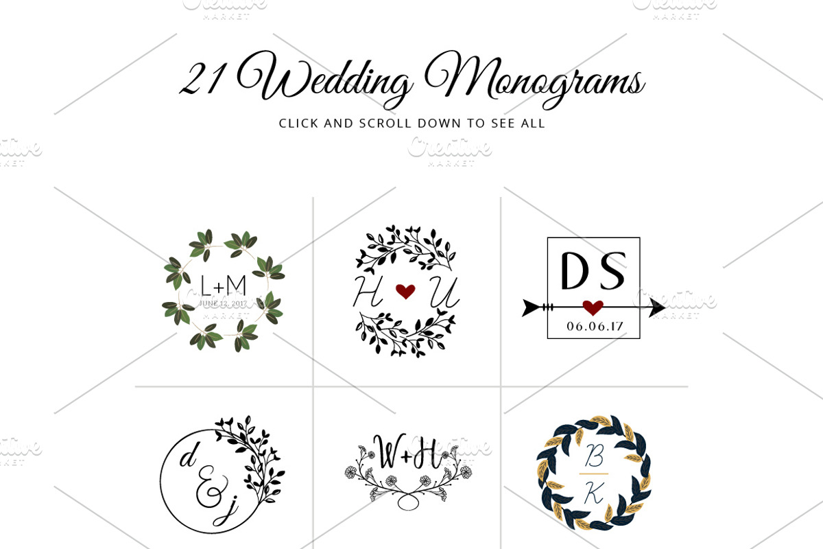 Wedding Monograms, a Graphic by wulano (Photo 2 of 6)