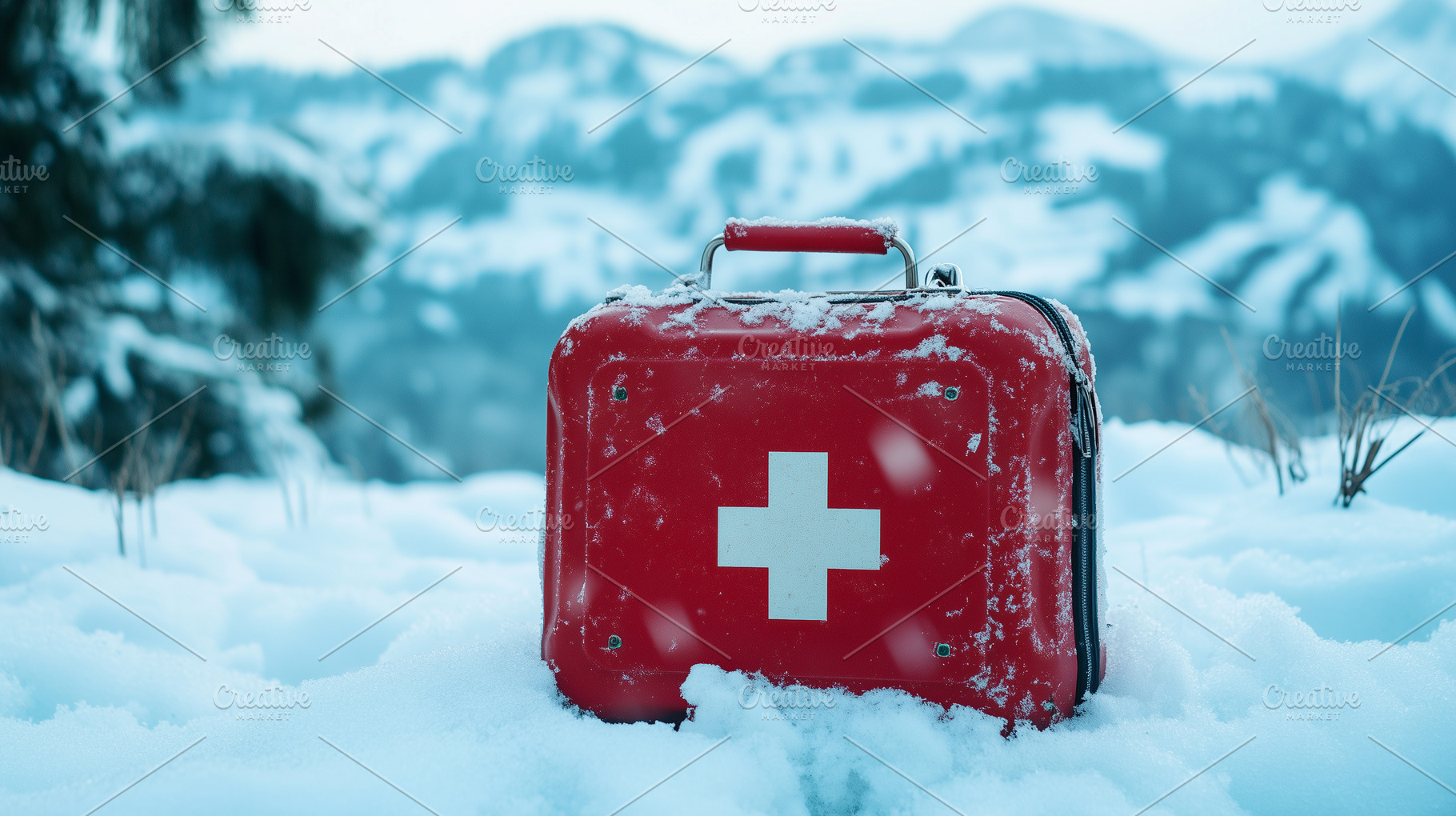 First aid kit in snowy mountains, a Health & Medical Photo by MistyDay