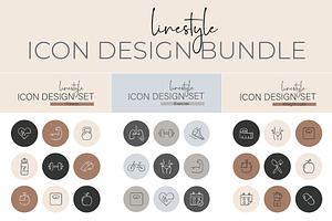 Icon Design Bundle Healthy Lifestyle, an Outline Icon by pepulousdsg