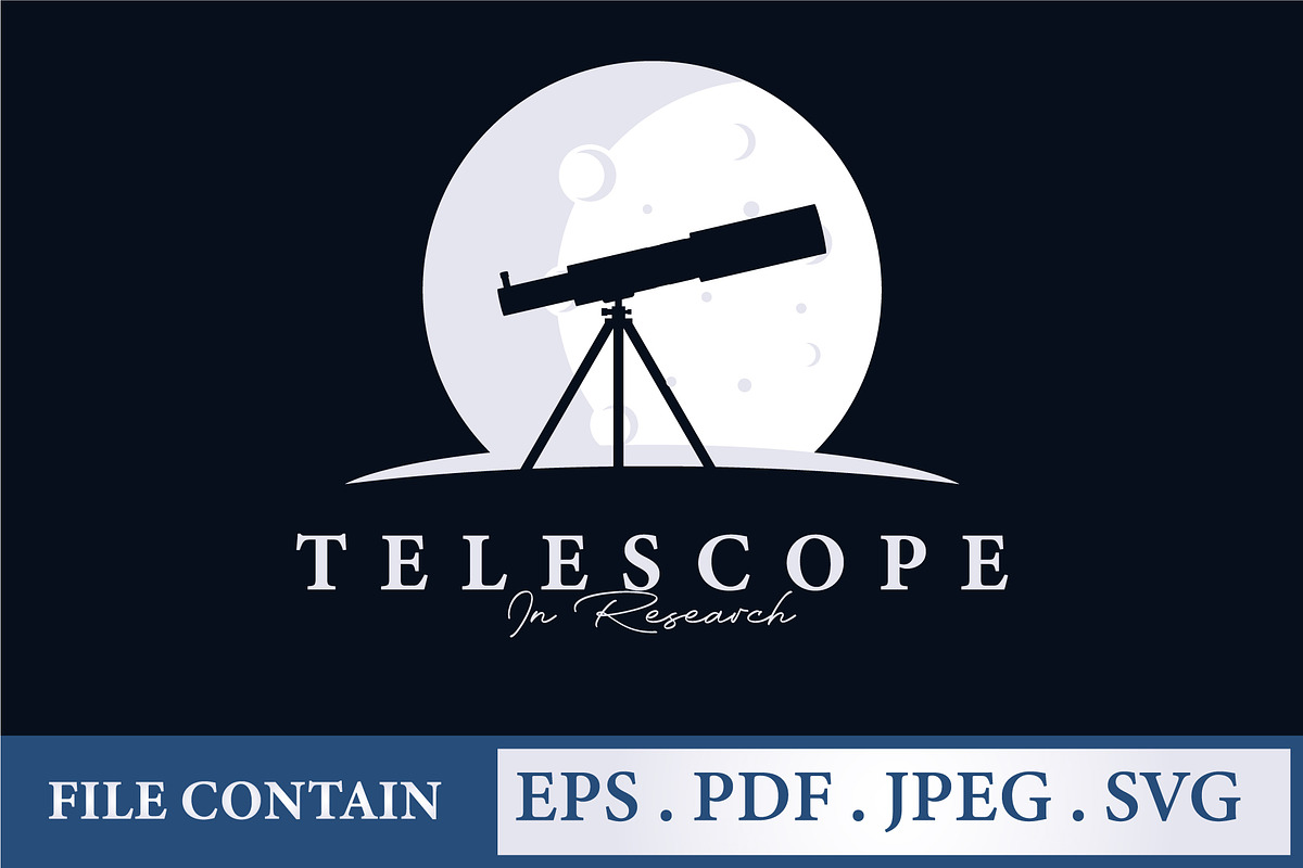 silhouette abstract telescope logo, a Branding Logo Template by