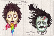Watercolor Zombie Pop Illustrations, an Illustration by Dapper Dudell (Thumbnail 3 of 5)
