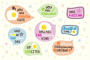 Funny EGG pun stickers, a Food Illustration by LiiaLonn Studio (Thumbnail 1 of 4)