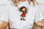 Whimsical Christmas Girl Clipart, an Illustration by CraftArtStudio (Thumbnail 5 of 6)