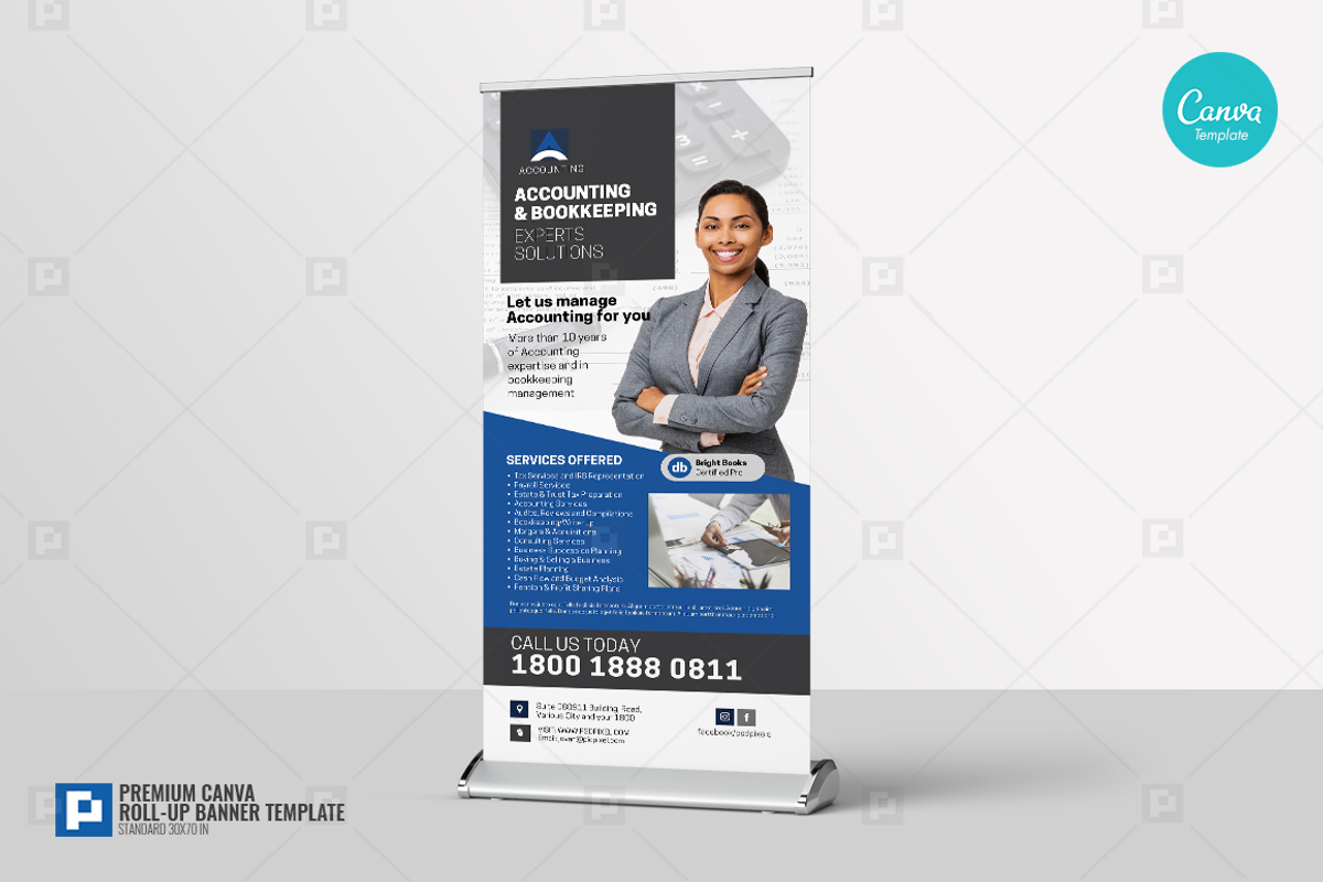 Accounting Company Services Rollup, a Flyer Template by PSDPixel (Photo 2 of 4)