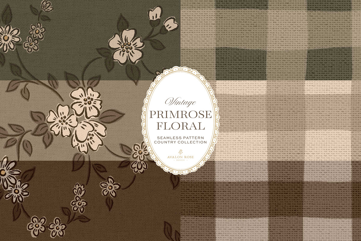 Vintage Floral Country Patterns, a Pattern Graphic by Eclectic Anthology (Photo 4 of 13)