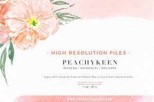 Pink Watercolor Flowers Background