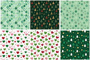 Red & Green Christmas Digital Paper, an Illustration by Designking (Thumbnail 2 of 4)