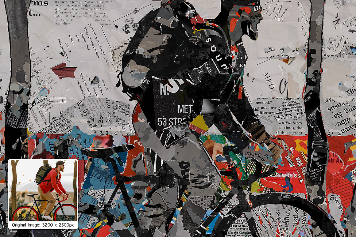 Collage Studio Paper Collage Effect, an Action Add-On by DesignRocket (Photo 6 of 12)