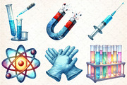 Science Lab Watercolor Clipart, an Illustration by DreamCafeArt (Thumbnail 3 of 5)