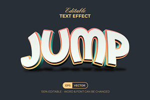 3D Text Effect Curved Style