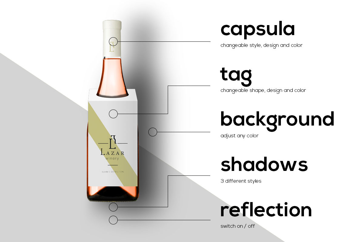 All-In-One Wine Bottle Mockup, an Advertising Mockup by wowproduction (Photo 5 of 6)