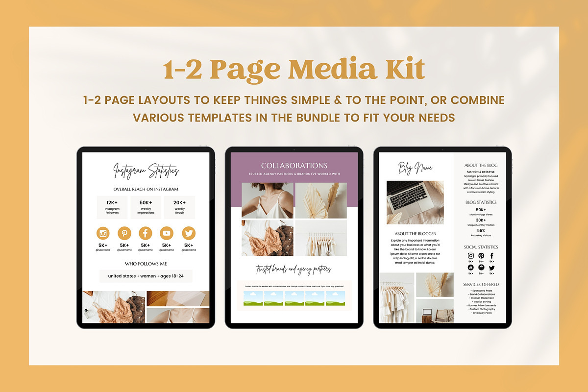 Influencer Media Kit Template Canva, a Magazine Template by Fallon Gerst