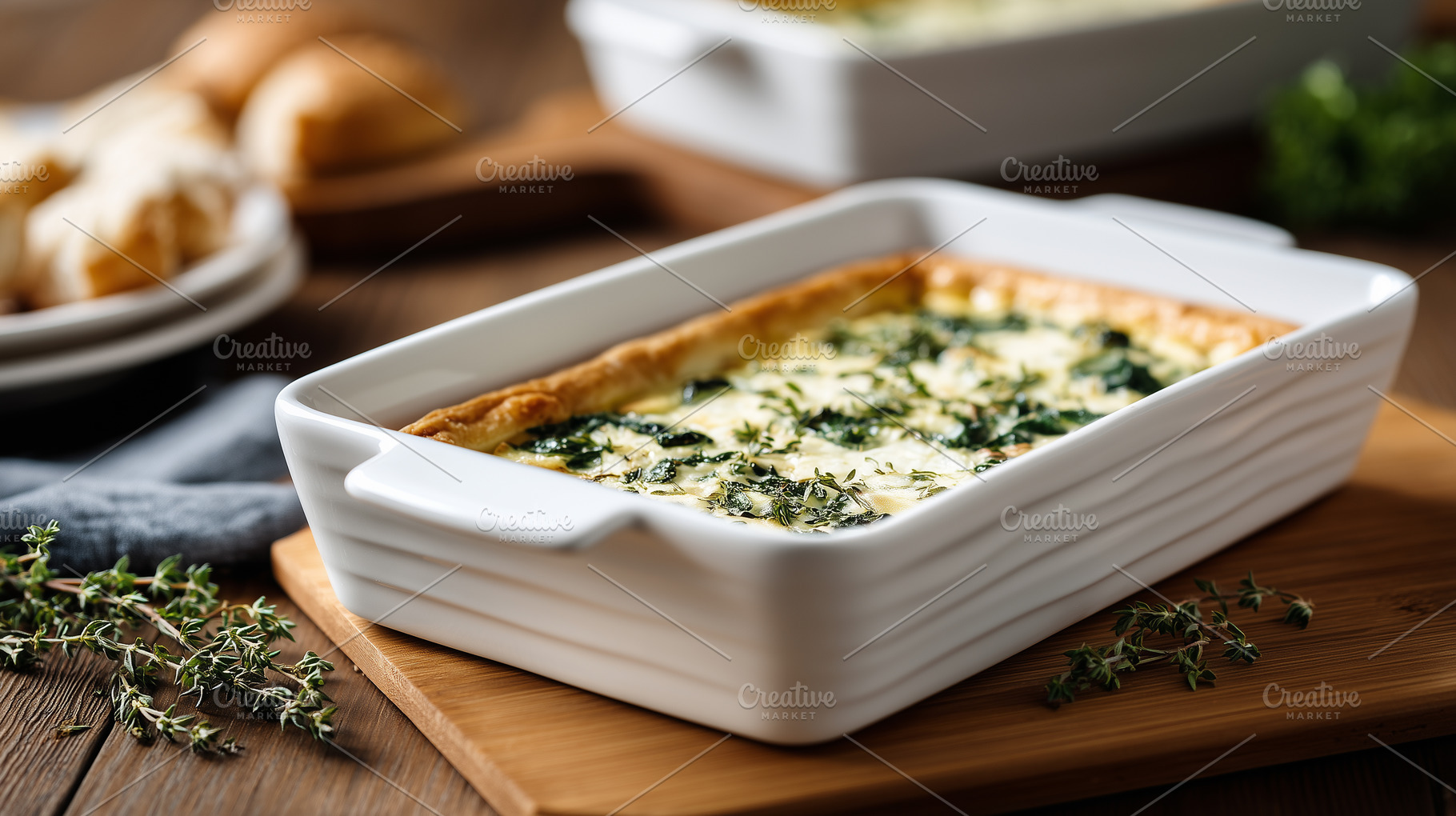 Homemade spinach and cheese quiche, a Food & Drink Photo by MistyDay