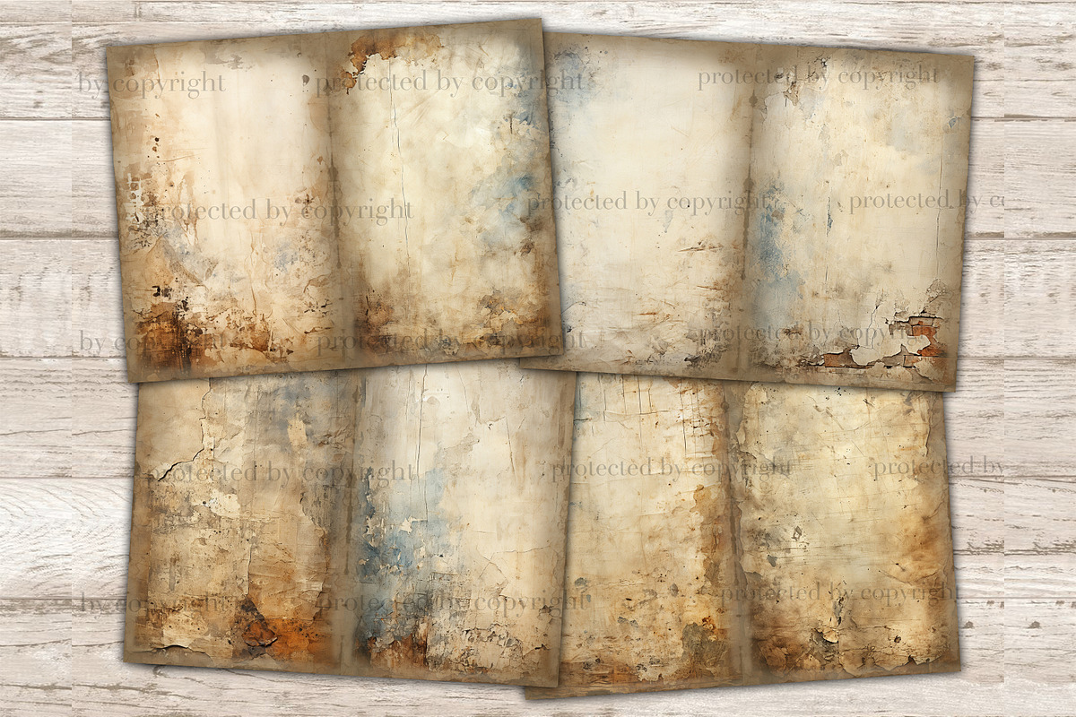 Distressed Junk Journal Pages, a Texture Illustration by GlamArtZhanna (Photo 2 of 10)