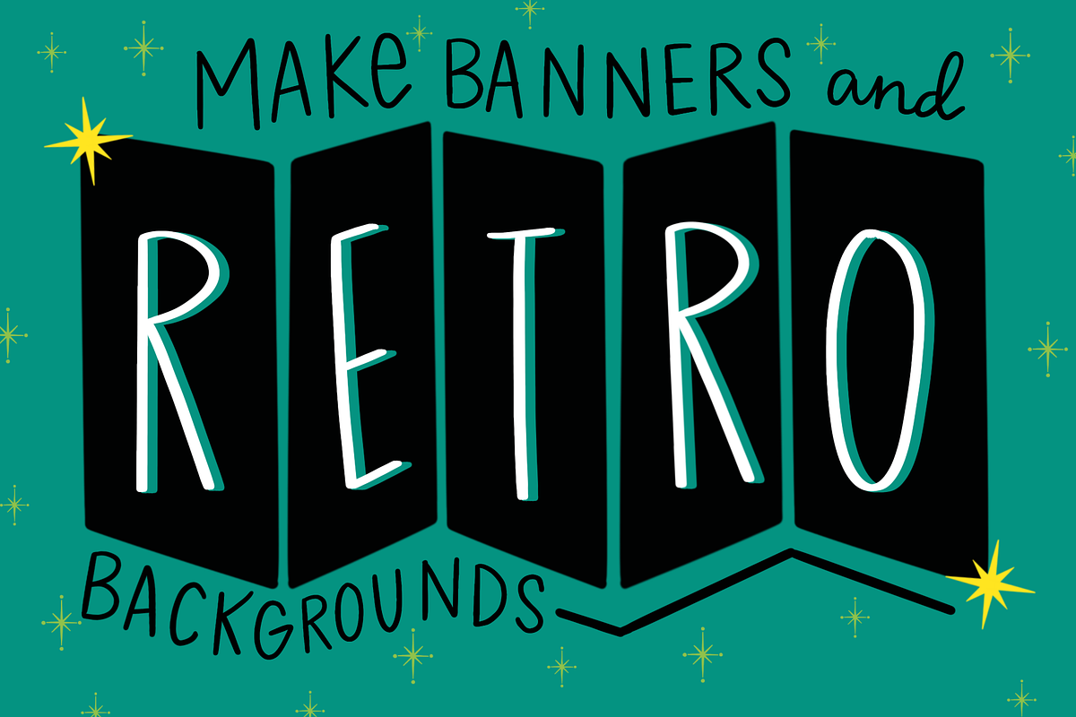 Procreate Stamp Retro Set, a Brush Add-On by Positively Present (Photo 6 of 8)
