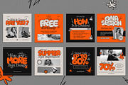 Orange Indie Fashion Instagram Set, a Social Media Template by Aiyari Graphic (Thumbnail 2 of 5)