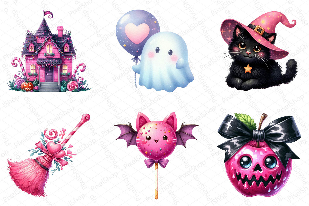 Pink Halloween Clipart, an Illustration by DreamPrint404 (Photo 5 of 5)