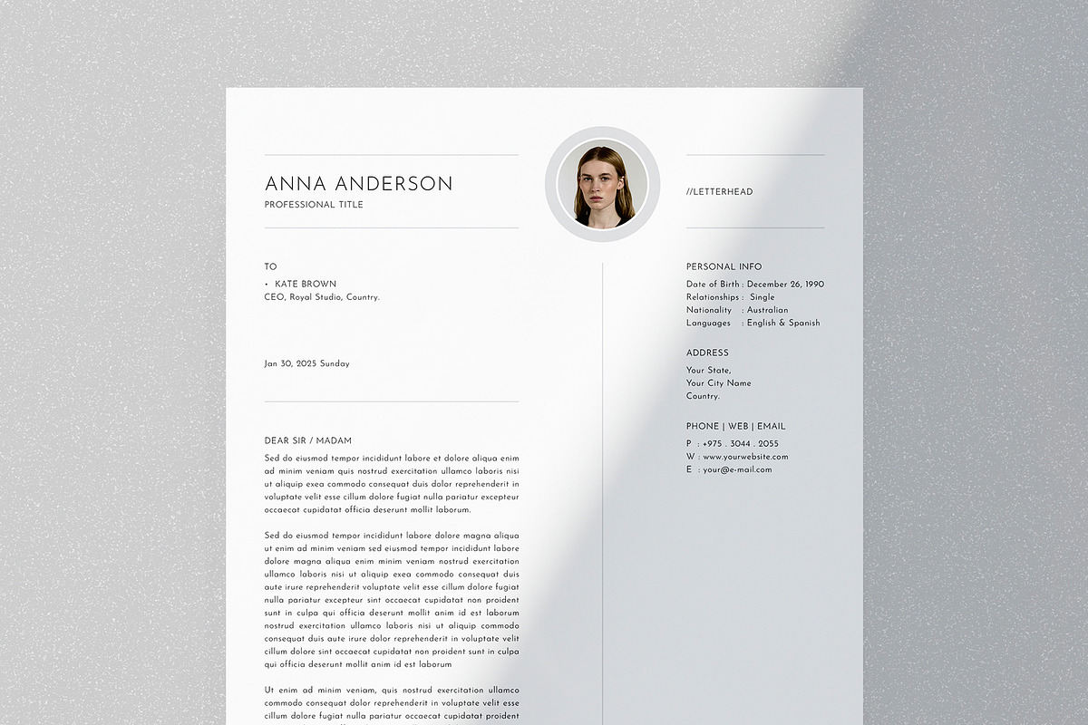 Resume Template, a Resume Template by Designsoul14 (Photo 4 of 6)