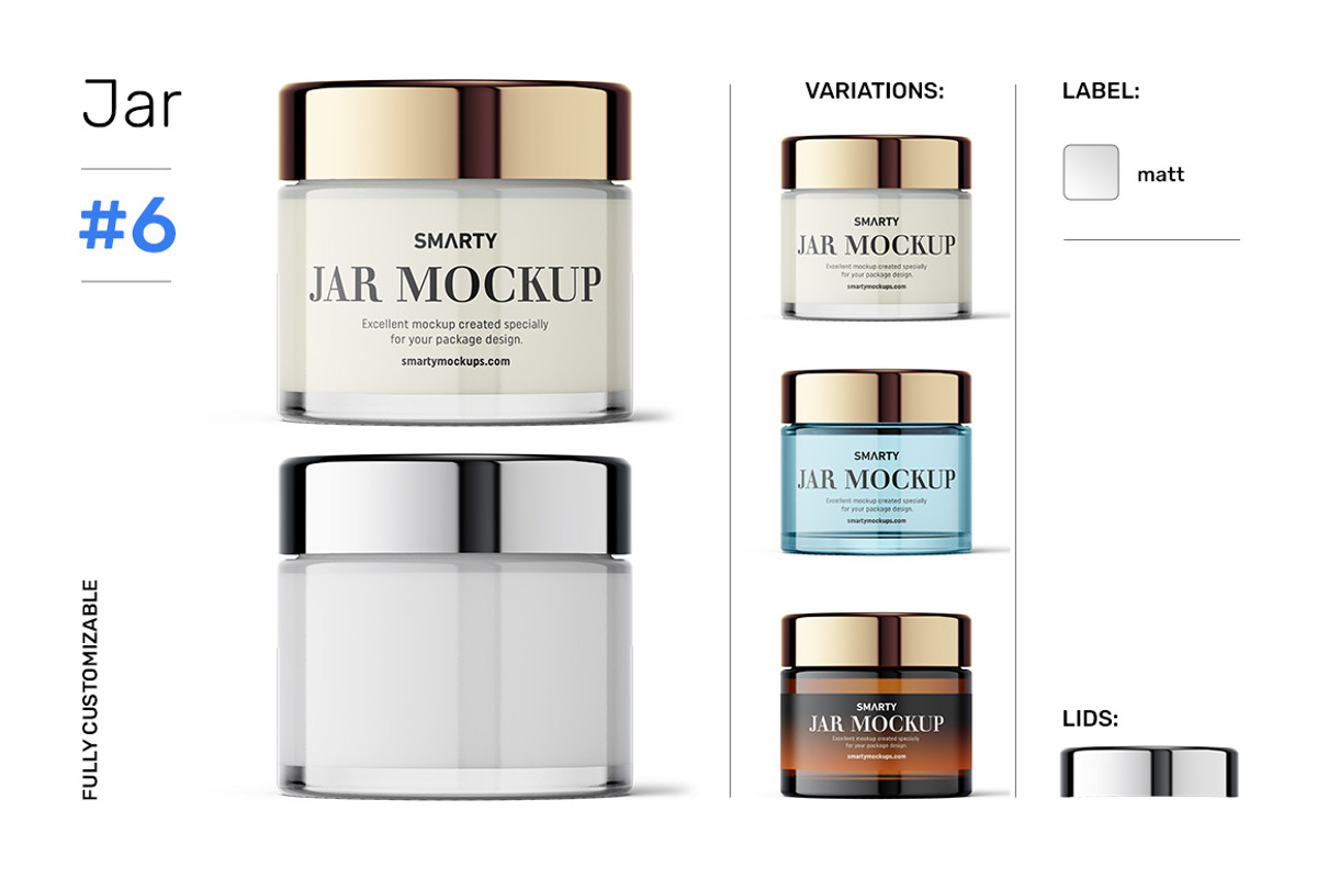 Cosmetic jar mockups bundle, a Packaging Mockup by Smarty Mockups (Photo 11 of 28)