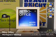 Retro Office Workspace Mockup, a Wearable Device Mockup by herutage (Thumbnail 1 of 4)