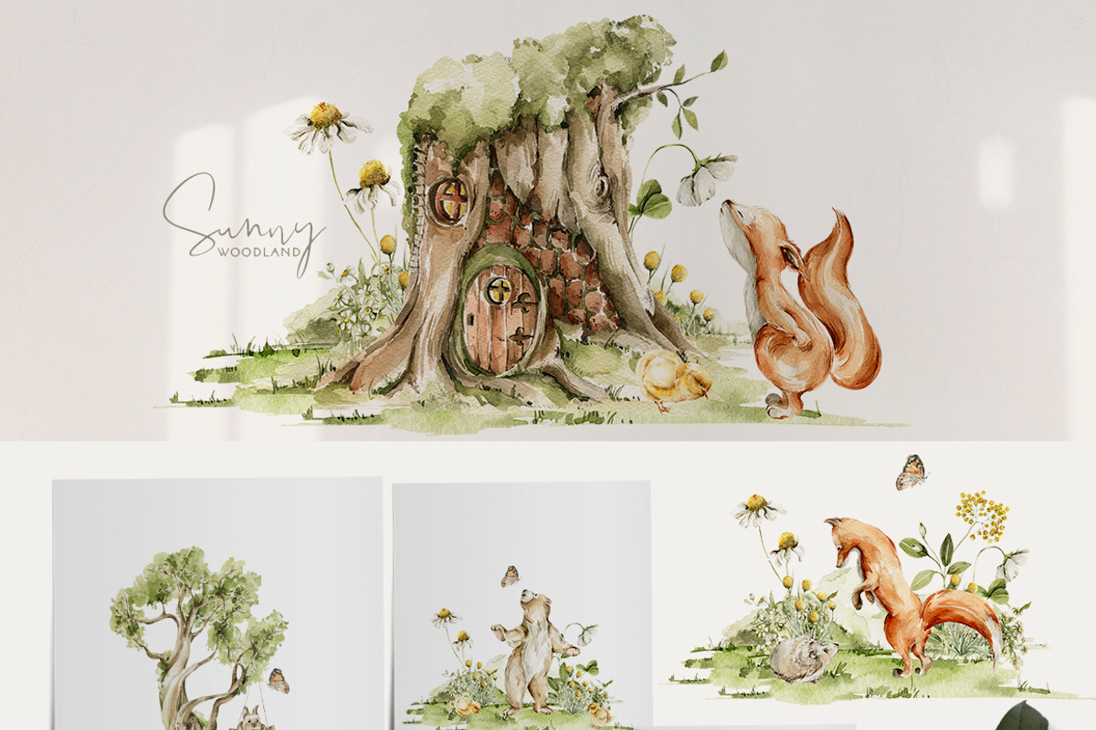 Spring woodland Baby animals clipart, an Animal Illustration by 60secondsArt (Photo 4 of 14)