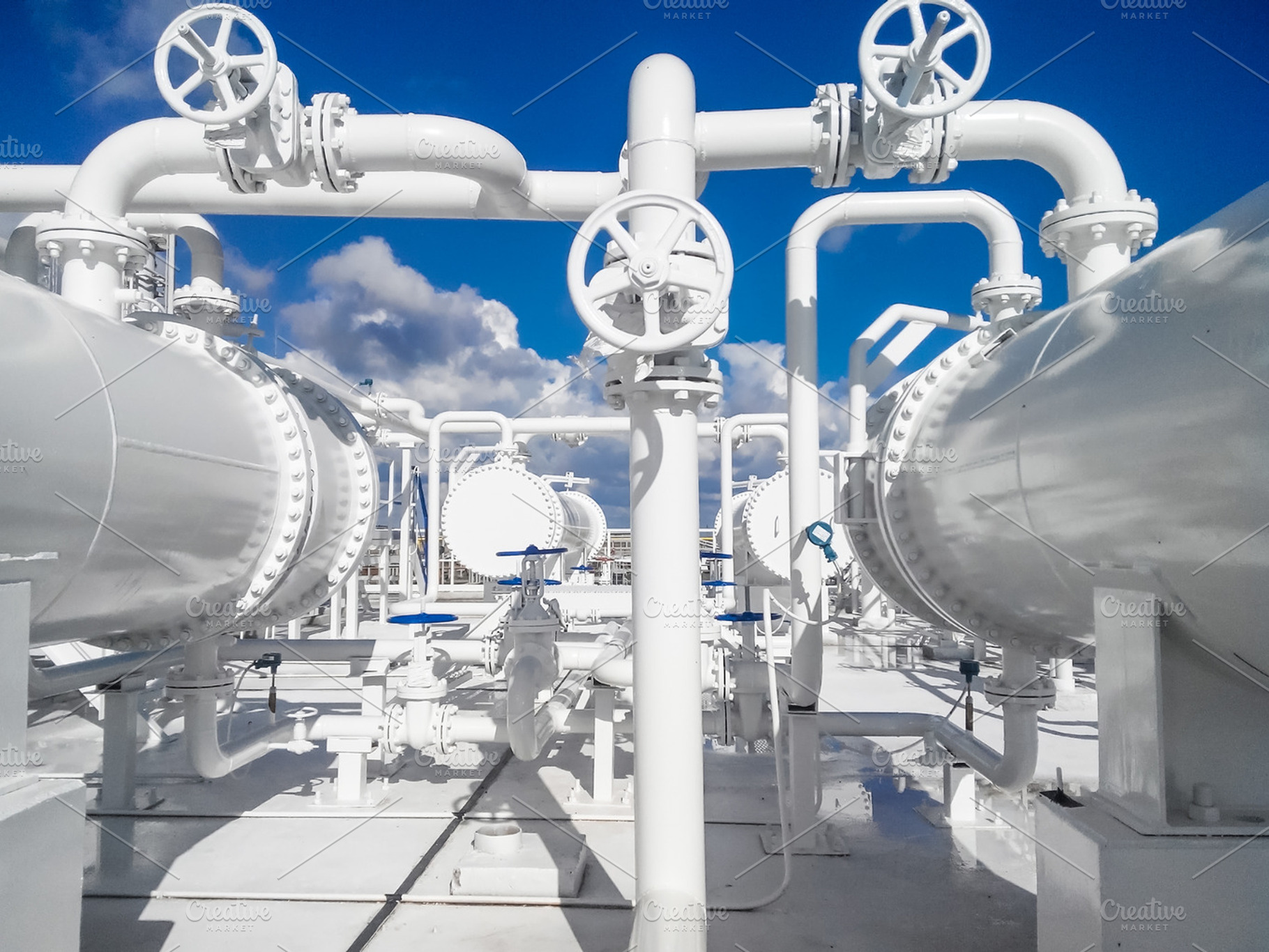 The area of the equipment to cool the oil product equipment for primary oil, an Industrial Photo by ELEONIMAGES