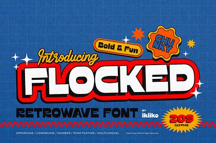 Flocked - Retrowave Font