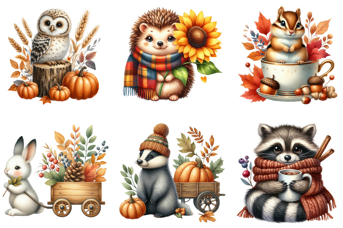 Autumn Forest Animal Sublimation, an Illustration by DreamArtGraphic (Photo 4 of 5)