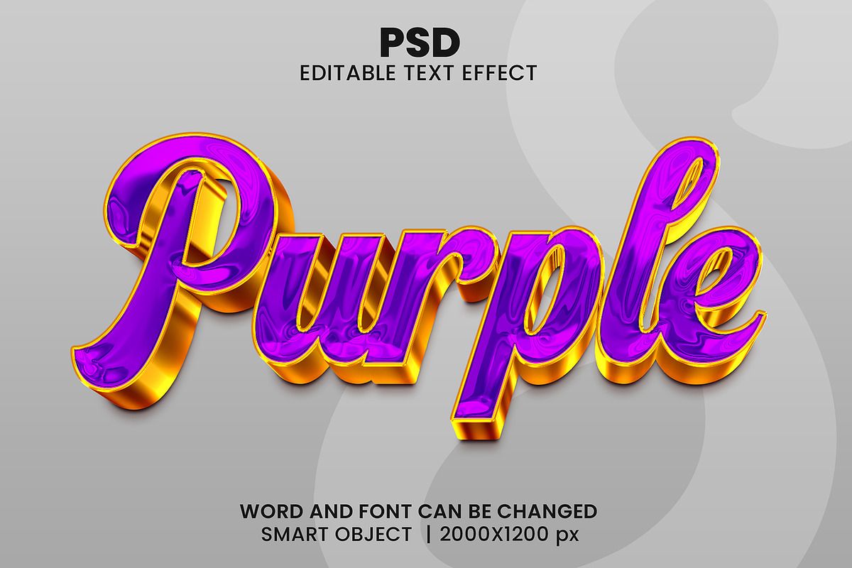 Purple 3d Editable Text Effect Style, a Layer Style Add-On by bdrobin