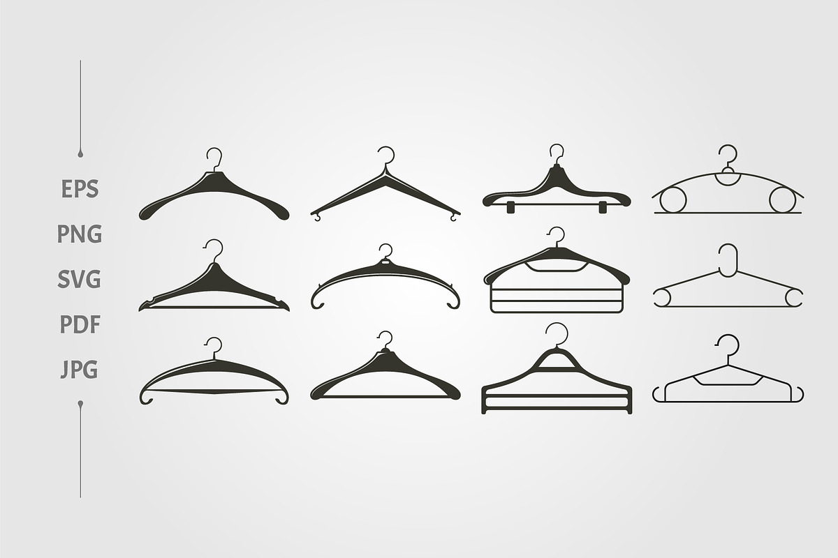 set of clothes hanger vector, a Branding & Logo Template by lawoel