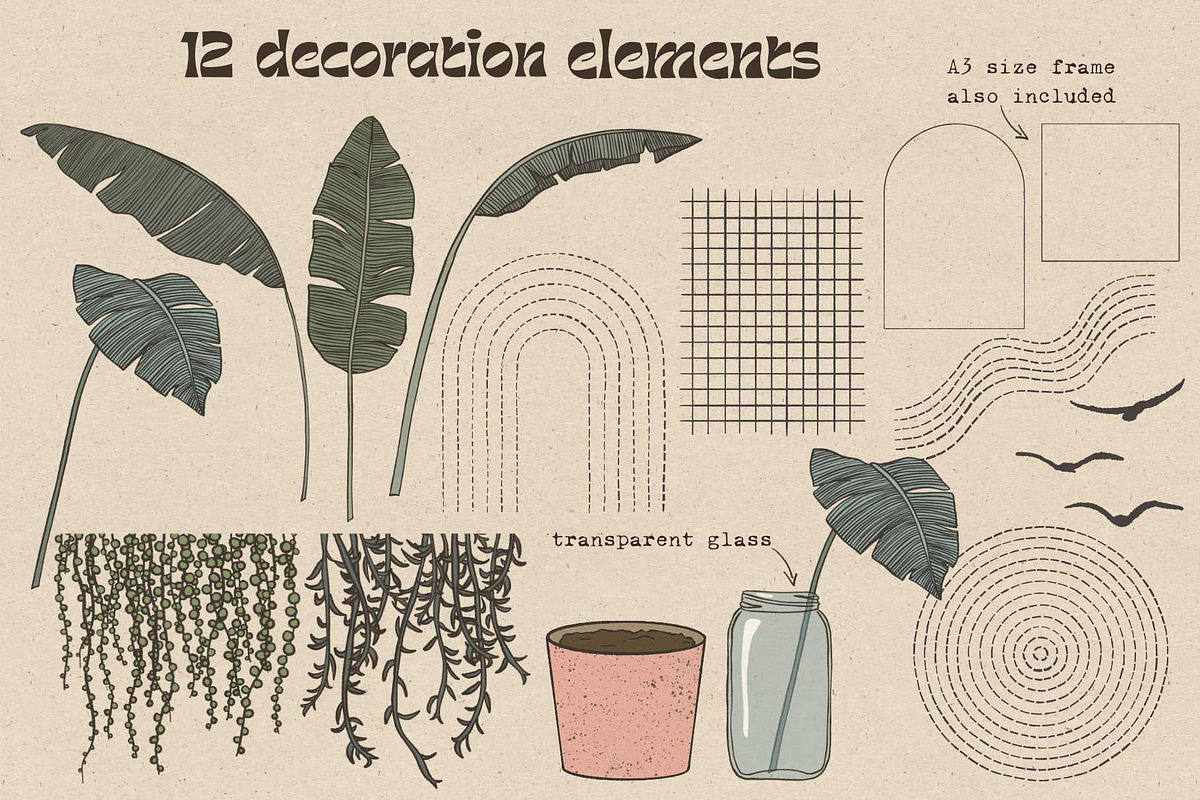 Retro botanical and landscape, a Decorative Illustration by marie dricot (Photo 4 of 13)