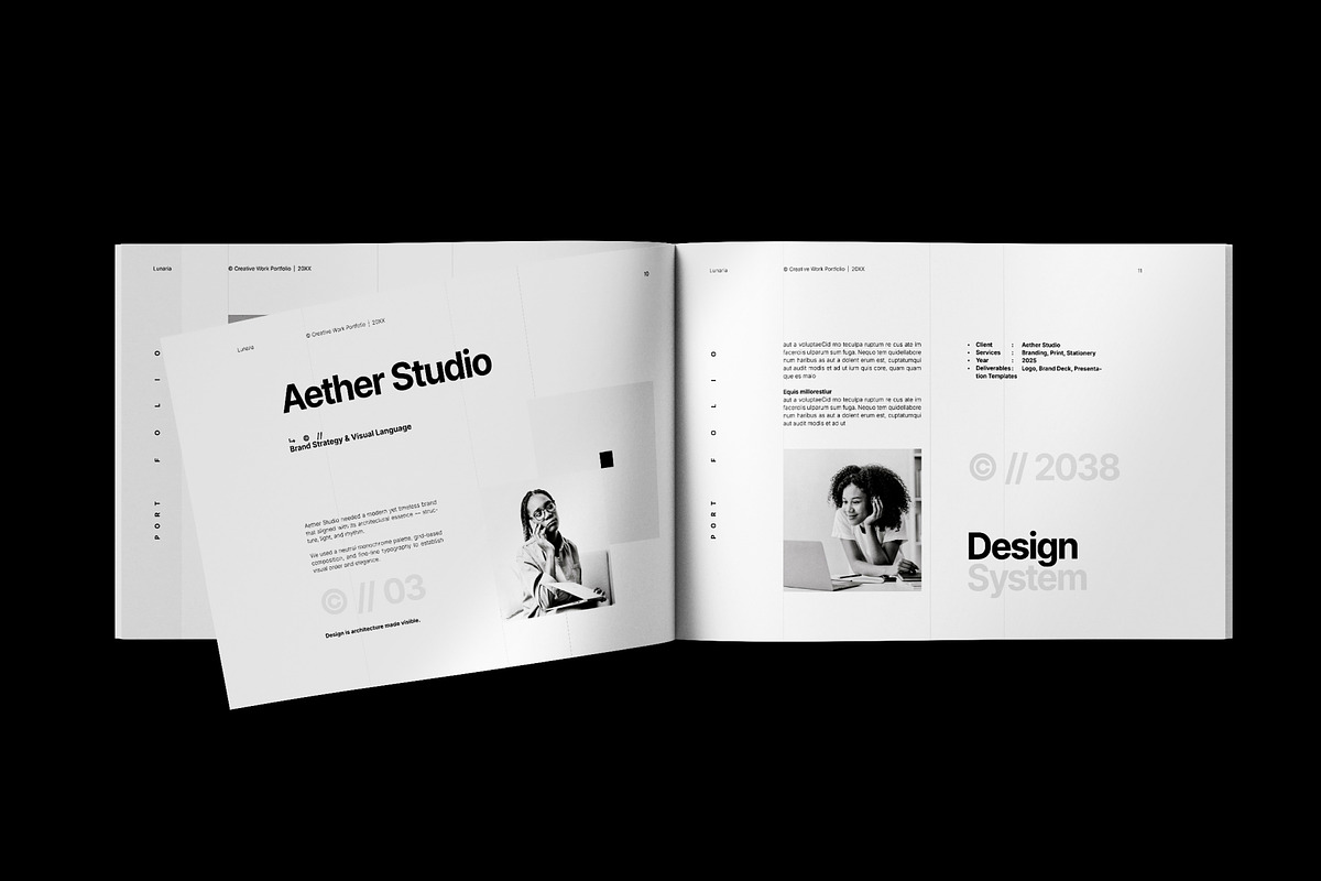 Graphic Designer Portfolio Book, a Brochure Template by Lunaria (Photo 3 of 10)