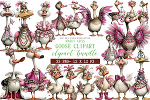 Mardi Gras Goose Clipart, an Illustration by DreamArtGraphic