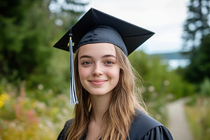 Newly graduated student wearing a gr, a Photo by Iftikhar Alam
