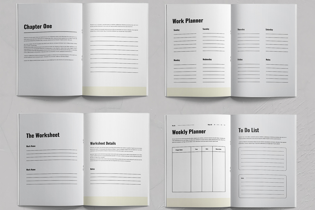 Elegant Workbook Planner Template, a Stationery Template by ContestDesign (Photo 3 of 3)