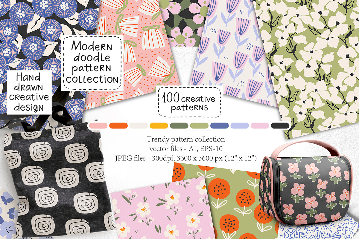 Minimalist modern pattern collection, a Pattern Graphic by rosypatterns (Photo 1 of 11)
