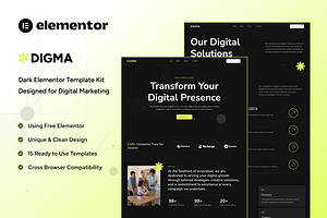 Digital Marketing Elementor Template, a Landing Page Template by rootlayers