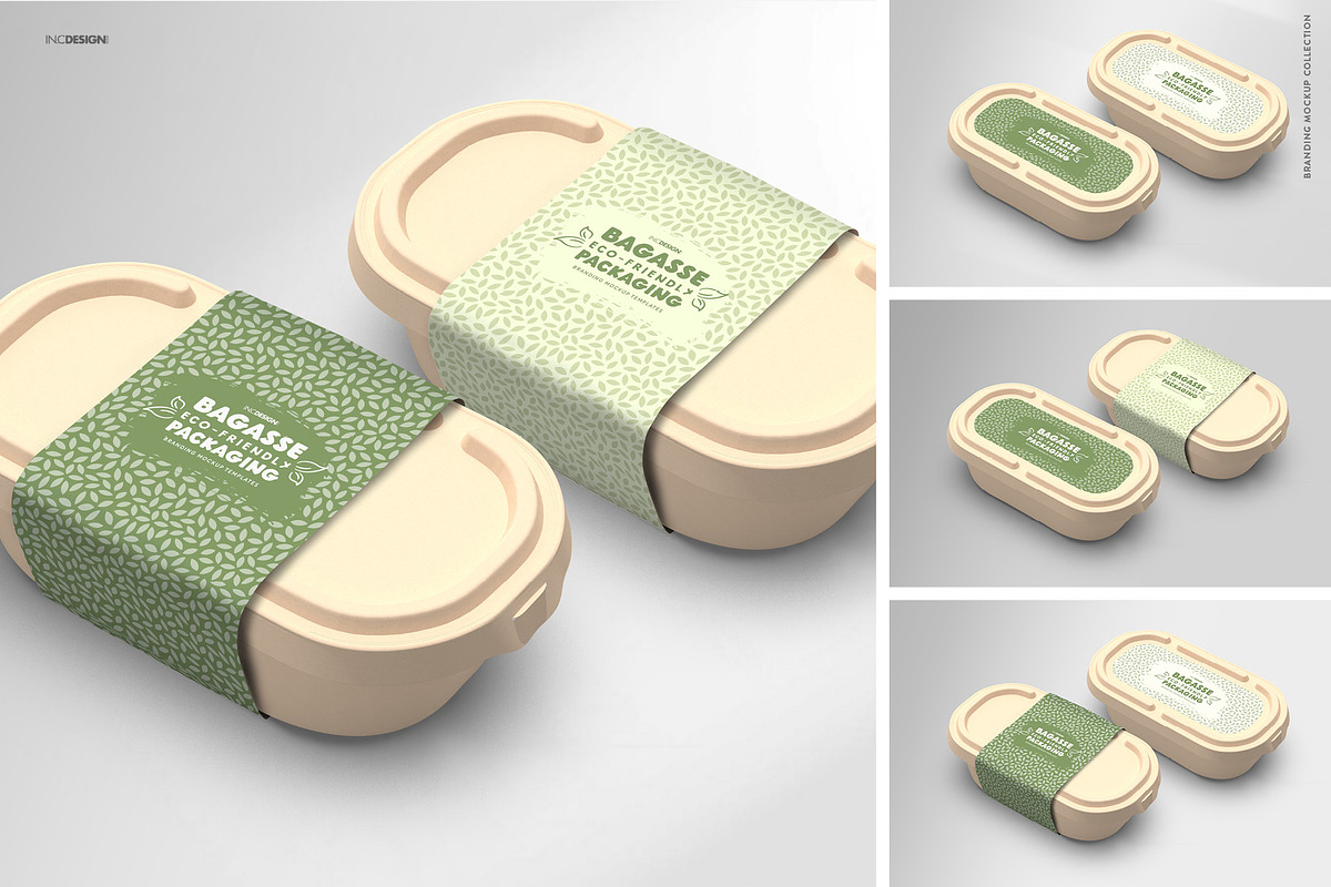 Bagasse EcoFriendly Packaging Mockup, a Packaging Mockup by INCDesign (Photo 6 of 7)