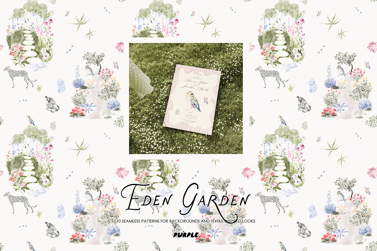 Eden Garden: Watercolor Clipart, an Object Graphic by Purple (Photo 3 of 11)