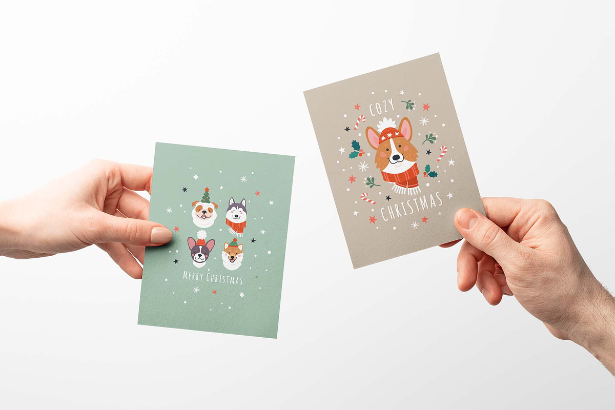 Christmas Dogs vector collection, a Decorative Illustration by 12pm-am (Photo 7 of 10)