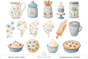 Cute Baking Watercolor Clipart, an Illustration by MockupWizard (Thumbnail 2 of 5)