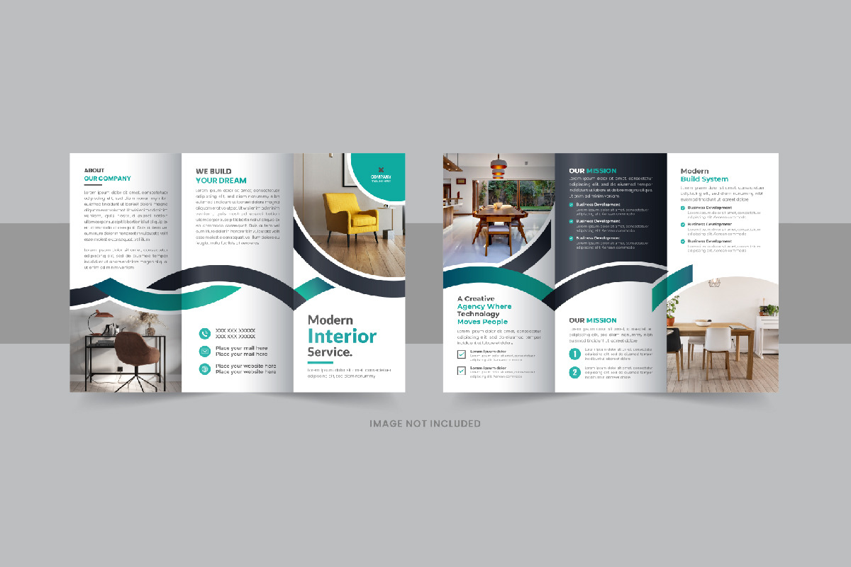 Interior design trifold brochure, a Brochure Template by Pavel_design