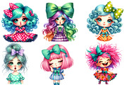 Watercolor Girls Sublimation Clipart, an Illustration by Designworld (Thumbnail 4 of 5)