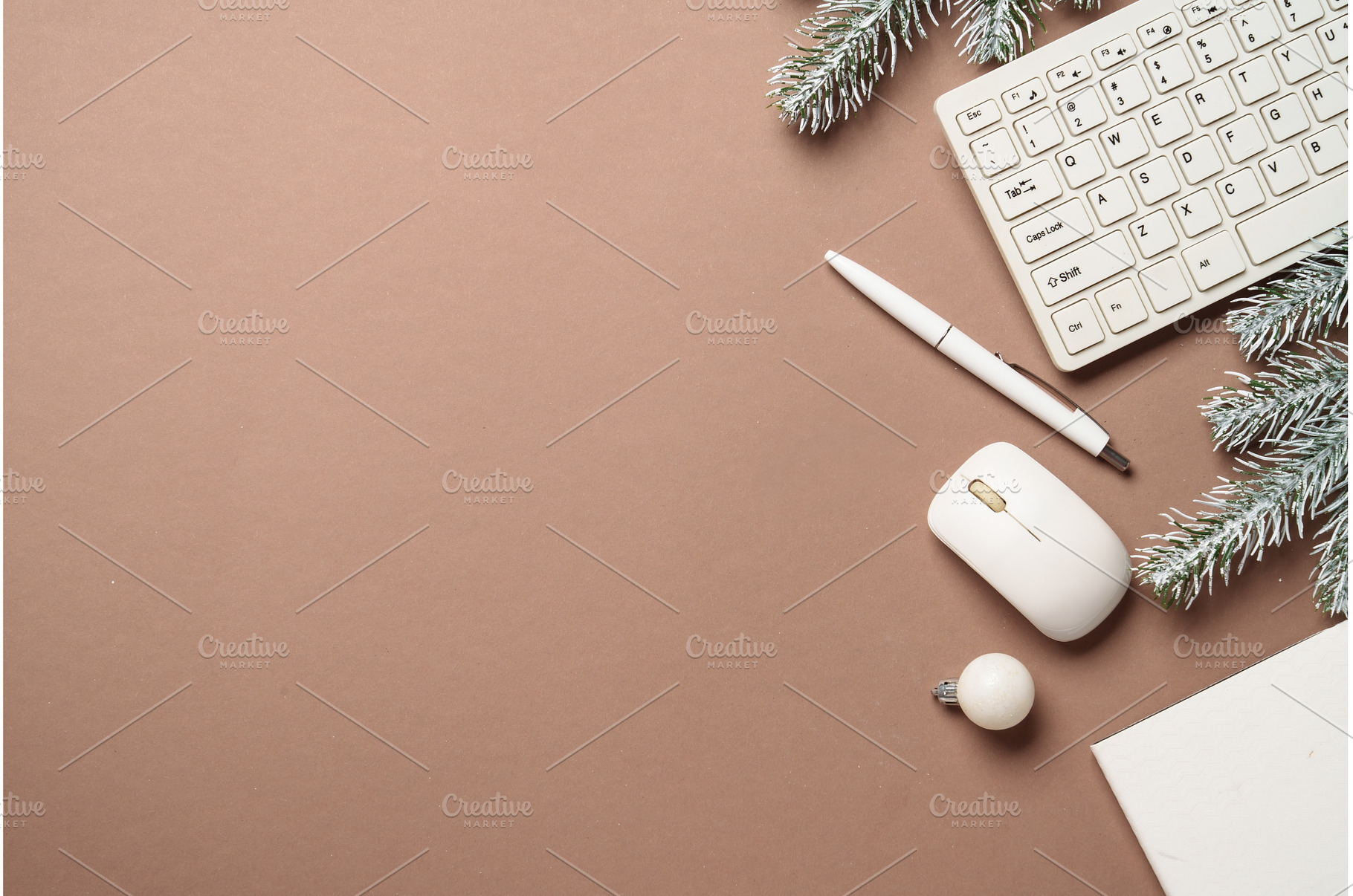 Winter office workspace background, a Holiday Photo by Nadia-nb