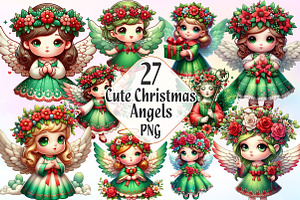 Cute Christmas Angels Sublimation