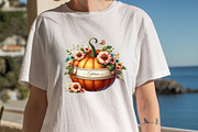 Watercolor Autumn Flower Pumpkin Des, an Illustration by SVGArt (Thumbnail 7 of 8)