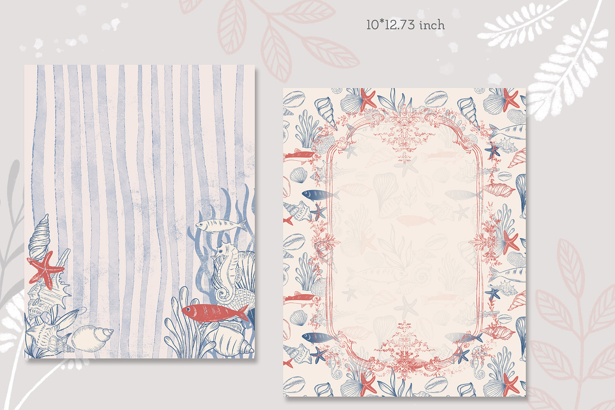 Blue toile Ocean Collection, a Seasonal Illustration by AlenaVlasko stock Market (Photo 10 of 12)